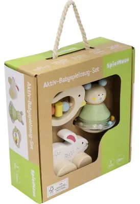Immagine prodotto di Set da gioco e da regalo in legno SpielMaus, 3 pezzi