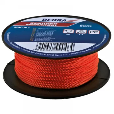 Obrázok produktu pre Sznurek murarski polipropylenowy czerwony 1,3mm 50m