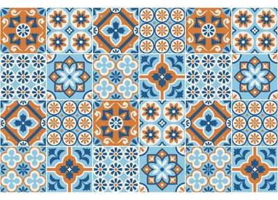 Produktbild von Selbstklebende Fliesenaufkleber für Küche und Bad – 24 Zementfliesenaufkleber im Azulejos-Dionito-Stil – 24 Aufkleber, 20 x 20 cm