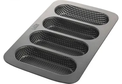 Mini-Baguette-Backform, 4 Förmchen, 35×22 cm, Antihaftbeschichtung