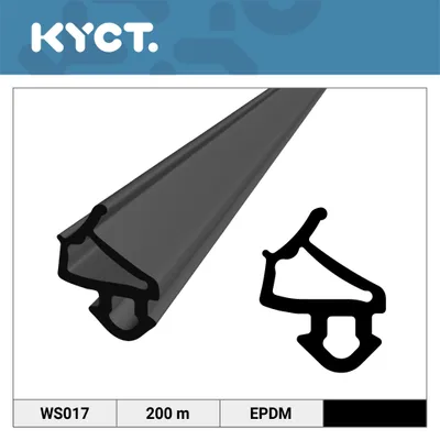 Obrázek produktu pro Okenní těsnění z EPDM, černé, pro plastová okna a dveře, gumové těsnění WS017, 200 m