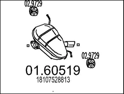 Produktbild von MTS 01.60519 Endschalldämpfer für BMW 1 Schrägheck (E87) Auspuff