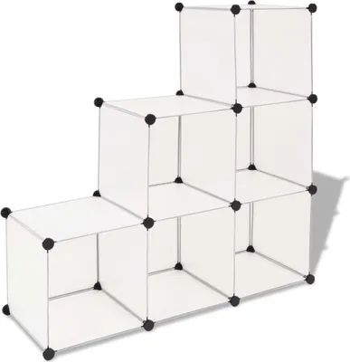 Image de Organisateur de rangement cube avec 6 compartiments Blanc