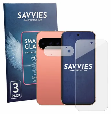 Produktbild von 3x Savvies Schutzglas Folie für Google Pixel 11 Pro (Display+Kamera) 9H Panzer Schutzfolie Glas Displayschutz klar transparent