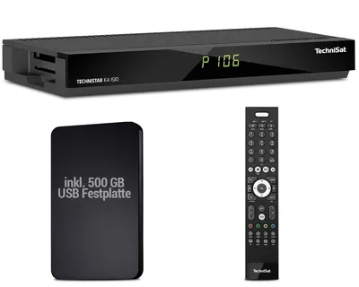Produktbild von TechniSat TECHNISTAR K4 ISIO - Kabelreceiver Quattro-Tuner inkl. 500 GB USB Festplatte - HDTV HDMI Internetfunkion DVB-IP-Multicast Fernbedienung
