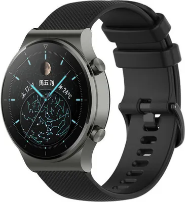 Produktbild von Strap-it Huawei Watch GT 2 Pro Luxus-Silikonarmband (Schwarz)