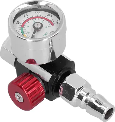 Zdjęcie produktu dla Reduktor ciśnienia Regulator pistoletu natryskowego na sprężone powietrze Pistolet natryskowy z manometrem G1/4 cala do pistoletów natryskowych Regulator ciśnienia powietrza