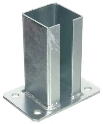 Produktbild von Halterung für Pfosten, 100x100 mm - Stahlfußplatte für Holzpfosten
