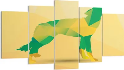 Produktbild von Bild auf Leinwand - Leinwandbild - Wolf modern Grafik - 160x85cm - Wand Bild - Wanddeko - Leinwanddruck - Bilder - Kunstdruck - Wanddekoration - Leinwand bilder - Wandkunst - EA160x85-2809