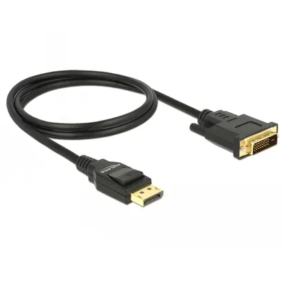 Produktbild von Kabel Displayport 1.2 Stecker > DVI 24+1 Stecker 1 m schwarz Delock