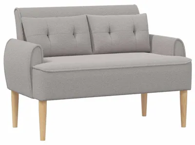 Obrázok produktu pre vidaXL Dvojmiestna sedačka s gombíkmi, svetlosivá, 117 x 67 x 77 cm, materiál: bouclé