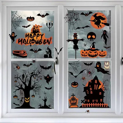 Obrázek produktu pro Samolepky na okna na Halloween, party dekorace na Halloween pro strašidelný dům