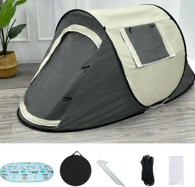 Produktbild von Automatik-Schnellaufbauzelt 190T Silberbeschichtung UV-Schutz wasserdicht 1-2 Personen Campingzelt