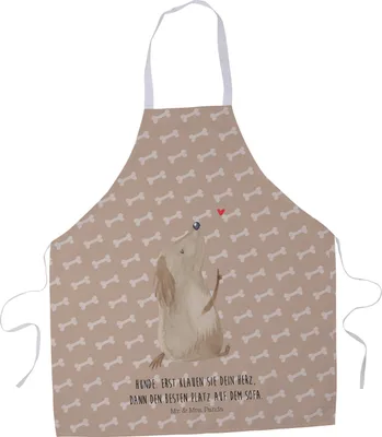 Produktbild von Mr. & Mrs. Panda Schürze Hund Liebe - Hundeglück - Geschenk, Süß, Kochschürze, Koch, Arbeitsschürze, Küchenschürze, Herz, Sprüche, Grillschürze, Hunde