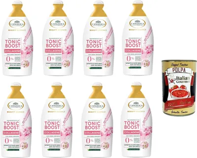 Produktbild von L'Angelica Beauty Essence Body Wash Tonic Boost Collagen mit Grünkaffee-Extrakt – 8x 520 ml+ Italian Gourmet polpa 400g