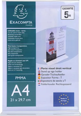 Image de Exacompta 20x Porte-visuel droit vertical A4 Cristal 84158D