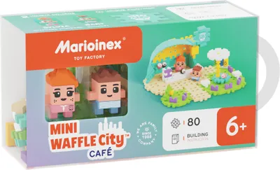 Produktbild von Marioinex Bausteine Mini Waffle Cafe 80 Stück buntes Konstruktionsspielzeug