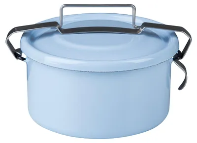 Kochtopf rund, 14 cm, 1 Liter, Emaille, blau