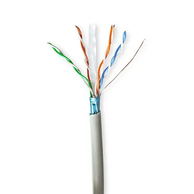 Produktbild von Nedis CAT6 Netzwerkkabel Rolle - Stranded - F/UTP - CCA - 100 m - Innen - Rund - PVC - Grau - Pull Box - ausziehbar
