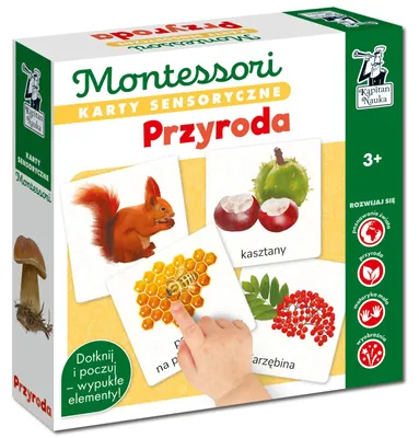 Zdjęcie produktu dla Karty sensoryczne Montessori Przyroda Kapitan Nauka