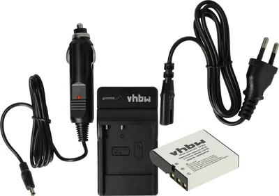 Produktbild von vhbw Ladezubehör-Set kompatibel mit Casio Exilim EX-Z1050, EX-Z1080, EX-Z1050SR, EX-Z1050PK, EX-Z1050BK, EX-Z1050BE Kamera - 1x Ladestation, 1x Akku
