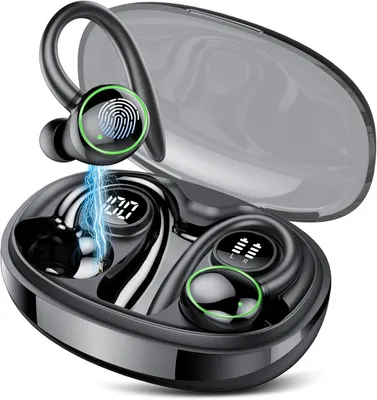Produktbild von Bluetooth kopfhörer sport, Bluetooth 5.3 mit 4 Mic, In Ear Kopfhörer Bluetooth ENC Noise Cancelling, HiFi Stereo Ohrhörer mit Dual LED-Anzeige, 48 Std