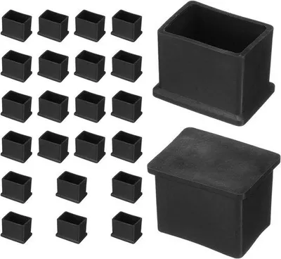 Produktbild von Famanu Stuhlbeinschutz - Möbelbeschützer - Antirutsch PVC - 24 Stück 20x30mm - Schwarz
