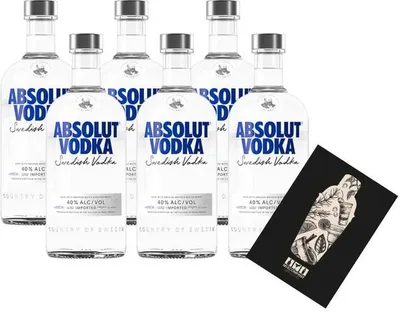 Produktbild von Absolut Vodka 6er Set swedish Schwedischer Vodka 6x 0,7L (40% Vol)- [Enthält Sulfite]