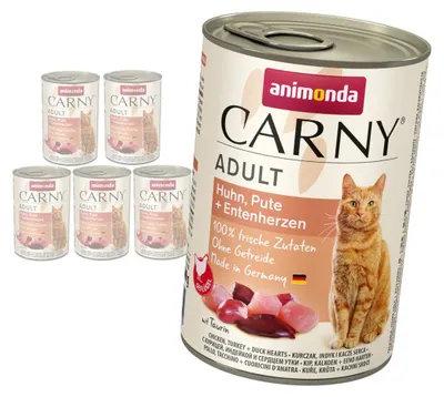 Produktbild von Animonda Carny Adult 6x400g Nassfutter für Katzen mit Huhn, Pute und Entenherzen