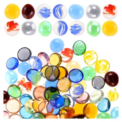 Produktbild von 100 Stück Glassteine als Vasenfüller Bunte kleine Edelsteine aus Glas für Hochzeits- und Wohnungsdekoration