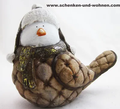 Produktbild von Keramik-Vogel braun/gold 20 x 15 x 23,5 cm