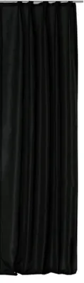 Produktbild von Vorhang schwarz Kräuselband halbtransparent Wildseiden Optik 140x245 cm