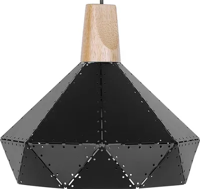 Zdjęcie produktu dla BELIANI Lampa wisząca sufitowe oświetlenie czarna industrialny geometryczny klosz z metalu dodatek do salonu