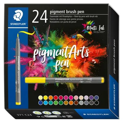 Produktbild von Staedtler - Brushpen PigmentArts Set mit 24 Farben | 3 Stück