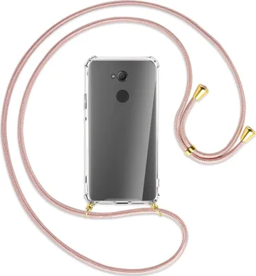 Produktbild von Handykette Backcover-Schutzhülle mit Band (Metall goldfarben) für Sony Xperia XA2 Ultra - roségold