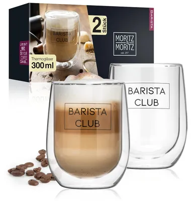 Doppelwandige Kaffeegläser 2x300 ml, Borosilikatglas, spülmaschinenfest
