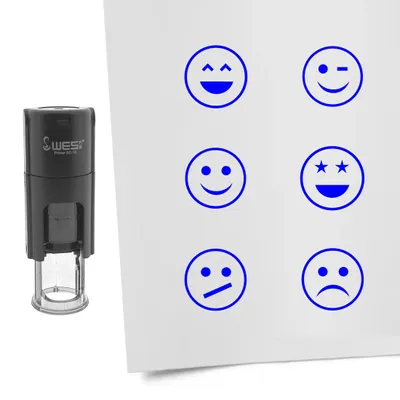 Obrázek produktu pro Sada razítek CombiCraft Smiley modrý se 6 razítky