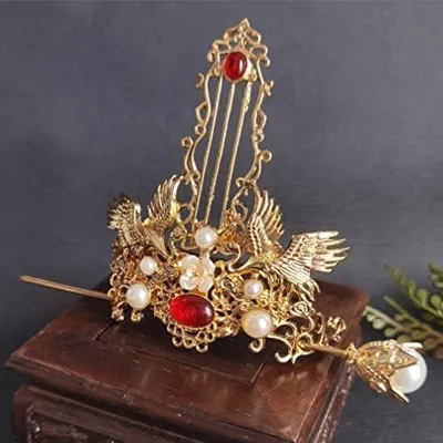 Immagine prodotto di Accessori per capelli cinesi con forcine e bacchette,  vintage per matrimoni, cosplay e acconciature in stile Hanfu, adatti a donne e ragazze