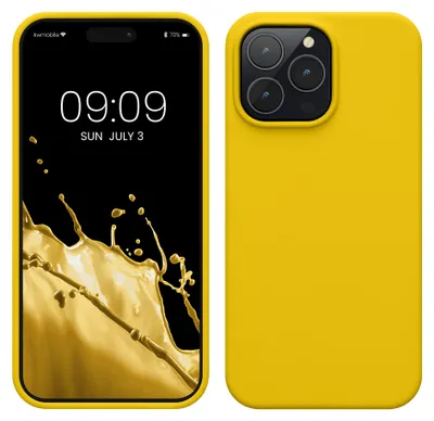 Produktbild von kwmobile Handyhülle für iPhone 14 Pro Max Hülle, für iPhone 14 Pro Max Case - Hülle Silikon - kabelloses Laden - Strahlend Gelb