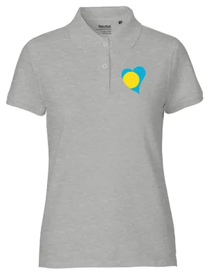Produktbild von Huuraa Damen Polo Shirt Palau Flagge Herz XL Sport Grey Bio Baumwolle Fairtrade Poloshirt Geschenkidee