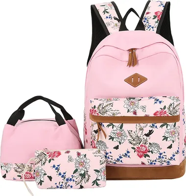 Produktbild von Rucksack für Damen, lässiges, leichtes Canvas-Rucksack-Set, modische, süße Schultertasche zum Mitnehmen, Reise-Tagesrucksack