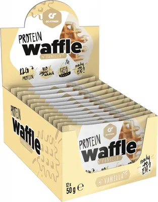Produktbild von Go Fitness Protein Waffle (12x50g) Vanilla - Funktionelle Lebensmittel - Eiweiß-Snacks