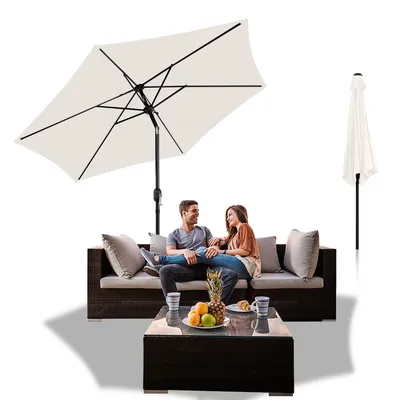 Produktbild von Wolketon Sonnenschirm 3.5m 2.7m Wasserabweisend Garten UV30+ Terrassen mit Handkurbel