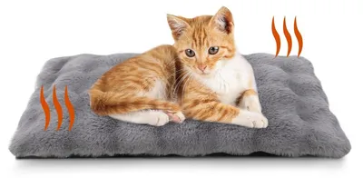 Image de Couverture chauffante pour animaux - Couchage pour chat autochauffant - Antidérapant - Lavable - 60 x 45 cm et 90 x 60 cm