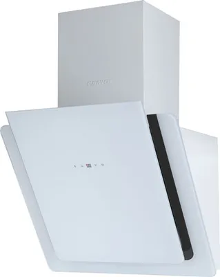 Produktbild von PYRO PLUS 60W 60cm, weiß lackierte Dunstabzugshaube der Marke F.BAYER, kopffreie Wandhaube mit Weißglasfront und Sensorsteuerung, 900m³/h, EEK A+, LED
