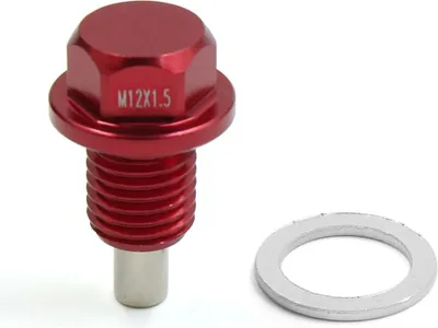 Image de Bouchon Vis Vidange M12 x 1.5 Carter d'Huile Moteur Voiture Aluminium Rouge