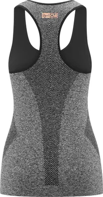 Rückansicht des Inola Seamless Tank von RedChili; grau mit schwarzem Einsatz; für Damen.