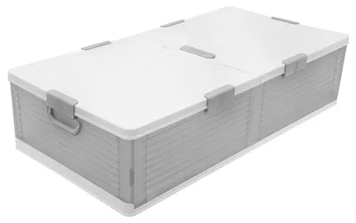 Image de Boîte de rangement - Organisateur sous lit - Pliable - Avec couvercle - Sur roulettes - Rangement à chaussures - 101 × 51,5 × 24 cm