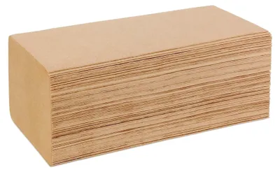 Produktbild von Falthandtuch - 1-lagig - V-Falz - 38 g/m² - natur - 25 x 33 cm - 5.000 Stück