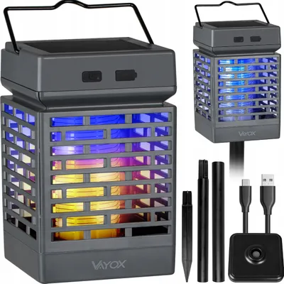 Produktbild von Vayox Insektizidlampe | VA0335 Solar | USB | Flammenimitation | Schwarz